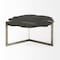 Homeroots 40" Black and Gold Stone and Iron Free Form Distressed Coffee Table 376308 - alternate 1