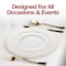 Smarty Had A Party 10.25" White with Gold Rim Round Blossom Disposable Plastic Dinner Plates (120 Plates), 120PK 4840WHG-CASE - alternate 2
