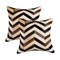 Homeroots Set of Two 18" Black Brown and Beige Chevron Cowhide Throw Pillows, 2PK 544590 - alternate 2