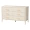 Baxton Studio Primrose Mid-Century Ivory Fluted Wood 6-Drawer Dresser 249-13823-ZORO - alternate 1