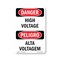 Signmission OSHA Danger Sign, 14" Height, Aluminum, High Voltage Bilingual, 1014-VPR-1327 OS-DS-A-1014-VPR-1327 - alternate 1