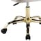 Homeroots White and Gold Faux Leather Adjustable Height Swivel Rolling Office Chair 554024 - alternate 2