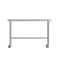 Flash Furniture Reese Work Table, Stainless Steel Top Shelf, 1.5in. Backsplash, Undershelf, 4 Casters, 2 Locking NH-WT-2460BSP-CAS-GG - alternate 2