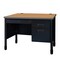 Regency Steel Single Pedestal Teacher's Office Desk, Center Drawer 48inx30in, Medium Oak Top, Black Base 66348SPCDMOBK - alternate 1