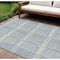 Homeroots 9' X 12' Denim Blue Green And Ivory Plaid Washable Indoor Outdoor Area Rug 597551 - alternate 1