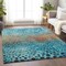 Homeroots 8' X 10' Blue Terra Cotta And Black Abstract Washable Indoor Outdoor Area Rug 603086 - alternate 2