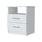 Homeroots 20" White Wood Two Drawer Nightstand 534892 - alternate 1