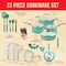 Bakken-Swiss 23Pc Cookware Set, Green Pots, Skillets, Bakeware, Reinforced Aluminum, Gas, Electric, Induction BKCWA23Q - alternate 2