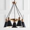 Jonathan Y Apollo 22" 5-Light Metal LED Pendant, Black/Brass Gold JYL6135A - alternate 2