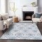 Homeroots 8' X 10' Gray And Denim Blue Medallion Washable Indoor Outdoor Area Rug 587659 - alternate 2