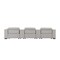 Homeroots 136" Light Gray Top Grain Leather Reclining Metal USB Sofa 720315 - alternate 2
