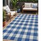Homeroots 5' X 8' Navy Blue And Gray Plaid Washable Indoor Outdoor Area Rug 595410 - alternate 1