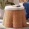 Bali & Pari Palm Scallop Natural Rattan Ottoman, 26" Round 259-14091-ZORO - alternate 2