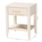Baxton Studio Primrose Mid-Century Ivory Fluted Wood 1-Drawer Nightstand 249-13831-ZORO - alternate 2
