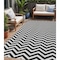 Homeroots 5' X 8' Black And Ivory Chevron Washable Indoor Outdoor Area Rug 595296 - alternate 1