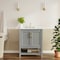 Flash Furniture Vega 30in. Vanity w/Sink, Storage Cabinet, Marble Counter & Gold Hardware, Gry/Wht FS-VEGA30-GY-HDGLD-GG - alternate 1