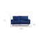 Homeroots 69" Blue Velvet Sofa And Toss Pillows With Dark Brown Legs 543706 - alternate 3