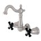 Kingston Brass Double-Handle Wall Mount Bathroom Faucet, Brushed Nickel KS1228PKX - alternate 1