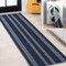 Jonathan Y Nautisk Trellis Stripe Non-Slip Machine-Washable Navy/Gray 2 ft. x 8 ft. Runner Rug WSH120A-28 - alternate 1