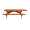 Homeroots 94" Redwood Solid Wood Outdoor Picnic Table 525016 - alternate 2
