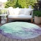 Homeroots 8' Blue And Purple Round Abstract Washable Indoor Outdoor Area Rug 604835 - alternate 2