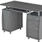 Homeroots 48" Gray Wood Computer Desk With Two Drawers 723749 - alternate 2