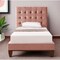 Homeroots Blush Solid Wood Full Tufted Upholstered Velvet Bed 544906 - alternate 1