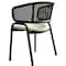 Leisuremod Ervilla Dining Armchair in Black Steel Frame with Black Wicker Back and Beige Seat ECBL-20BL-BG - alternate 2
