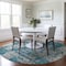 Homeroots 8' Teal Blue Gray And Ivory Round Abstract Washable Indoor Outdoor Area Rug 598000 - alternate 2