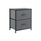 Homeroots 12" Black And Gray Fabric Metal And Wood Two Drawer Dresser 635727 - alternate 1
