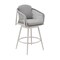 Homeroots 40" Light Gray Metal Swivel Outdoor Counter Height Bar chair with Footrest 571181 - alternate 3