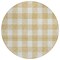 Homeroots 8' Gold And Beige Round Plaid Washable Indoor Outdoor Area Rug 595393 - alternate 2