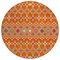 Homeroots 8' Orange Blue And Purple Round Geometric Washable Indoor Outdoor Area Rug 612210 - alternate 2