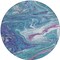 Homeroots 8' Teal Blue Purple And Pink Round Abstract Washable Indoor Outdoor Area Rug 602679 - alternate 3