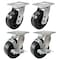 Hyw Products Heavy Duty Caster Set 5in Phenolic Wheels, 2 Swivel & 2 Swivel with Brake, 4PK 40-50S-A1-PH-2,40-50S-A1-PH-TB-2 - alternate 1