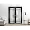 Sartodoors Sliding Double Pocket Door Frosted Tempered Glass Planum 2112 Black 60x96 (2* 30x96) Solid Core PLANUM2112DP-BLK-60 x 96 (2* 30x96) - alternate 2