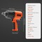 Vevor Air Impact Wrench 3/4" Square Drive 1870ft-lb Nut-busting Torque 90-120PSI RP7460 - alternate 2