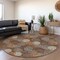 Homeroots 8' Brown Gray And Ivory Round Polka Dot Washable Indoor Outdoor Area Rug 594240 - alternate 2