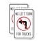 Signmission No Left Turn for Trucks with Graphic, 12'' X 18'' 2 Signs, Heavy Gauge Aluminum, 2PK A-1218-2PACK-23843 - alternate 1