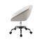 Homeroots White and Silver Faux Leather Adjustable Height Swivel Rolling Office Chair 554046 - alternate 2