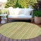 Homeroots 8' Artichoke Green Fern Green And Gold Round Striped Washable Indoor Outdoor Area Rug 616396 - alternate 2