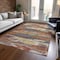 Homeroots 5' X 8' Orange Green And Gold Abstract Washable Indoor Outdoor Area Rug 612540 - alternate 2