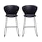Homeroots Set of Two 30" Black Heavy Duty Plastic and Metal Low Back Bar Height Bar Chairs, 2PK 555094 - alternate 2