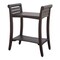 Homeroots Rectangular Teak Shower Bench With Shelf And Handles In Brown Finish 376673 - alternate 2