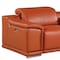 Homeroots 134" Camel Italian Leather Reclining Metal USB Sofa 720294 - alternate 2