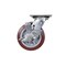 Vestil Polyurethane Swivel With Brake Caster 6 In. Diameter x 2 In. Width 720 lb Maroon/Gray CST-VE-6X2PUP-SWB - alternate 2