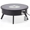 Leisuremod Walbrooke Outdoor Patio Aluminum Round Fire Pit Side Table with Lid and Fire Glass, Black WBL-29-GL - alternate 3