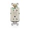Leviton Duplex Straight Blade Receptacle, 5-20R, 20 A, 125V AC, 2 Pole, 3 Wire, Flush Mount, Grounded AFTR2-HGT - alternate 1