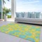 Homeroots 9' X 12' Yellow And Aqua Floral Washable Indoor Outdoor Area Rug 600058 - alternate 2