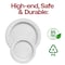 Smarty Had A Party White w/Silver Hammered Rim Plastic Dinnerware Value Set (120 Dinner Plates+120 Salad Plates), 240PK 850VP-CASE - alternate 3